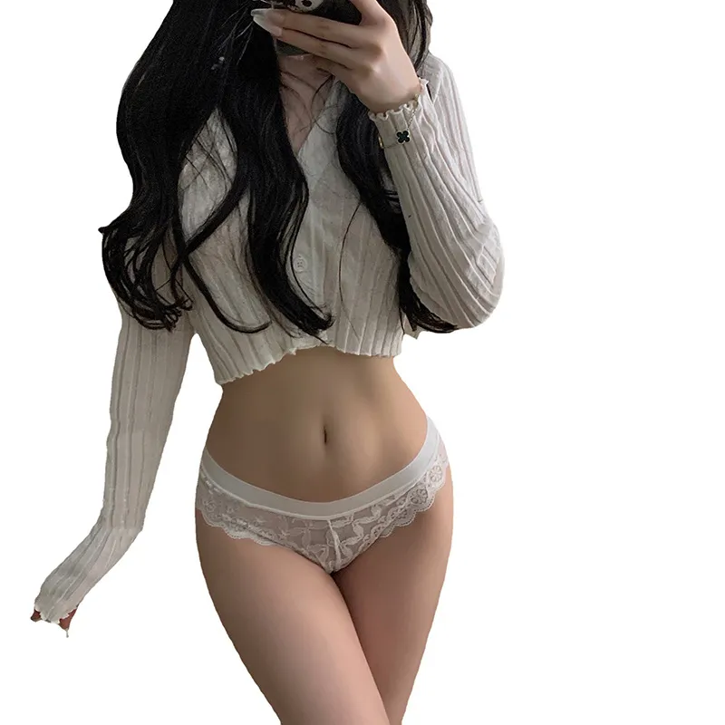 お尻可愛い リボン飾り レース 切り替え 美尻 セクシー Tバック・タンガ