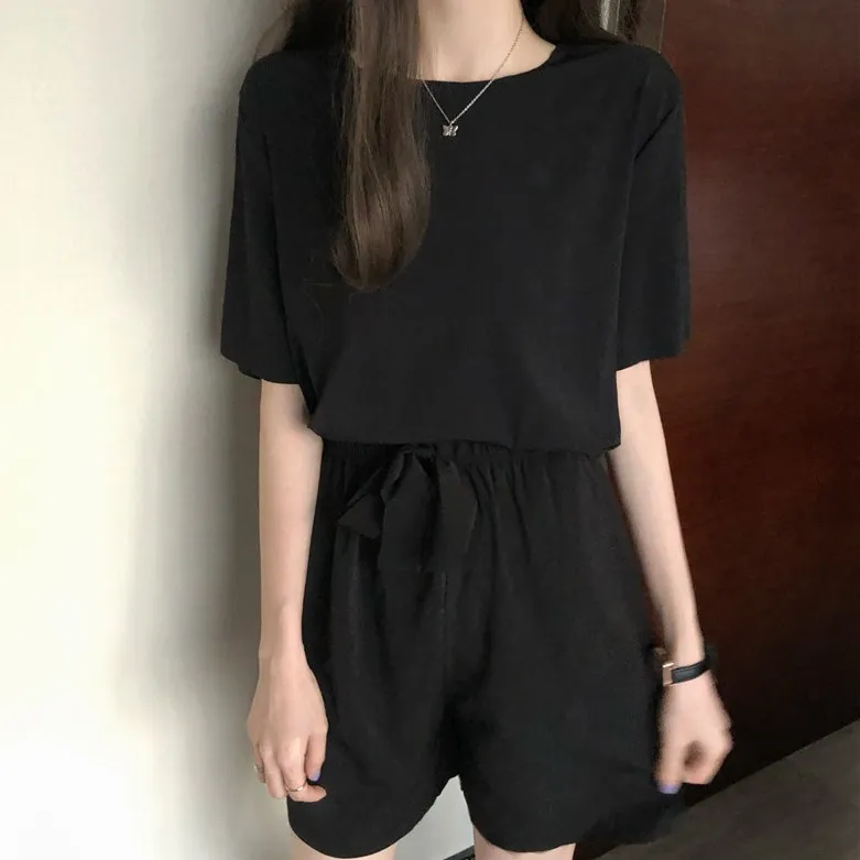 2点セット 全5色 半袖 シンプル 無地  キャミソール 上下セット