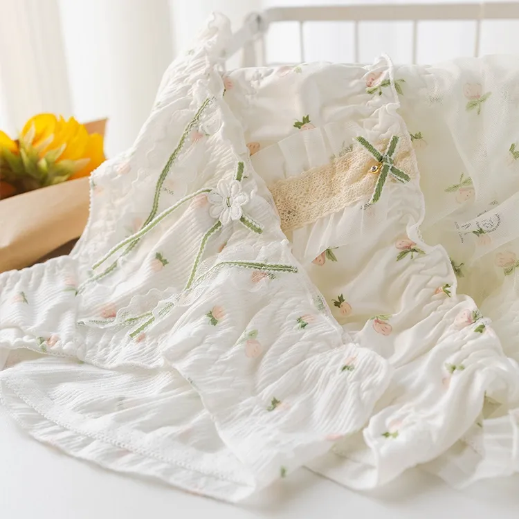 清新 スウィート レース 花柄 リボン飾り 柔らかい 女子高生 スタンダードショーツ