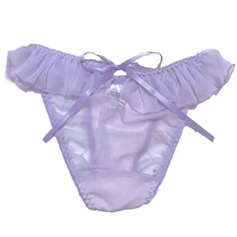 エロカワ メッシュ スケスケ 美尻 リボン 透かし彫り Tバック・タンガ