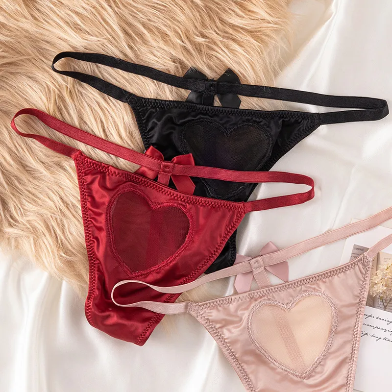 エロさ倍増 心形 可愛さが溢れる 美尻 リボン セクシー 穴開き Tバック