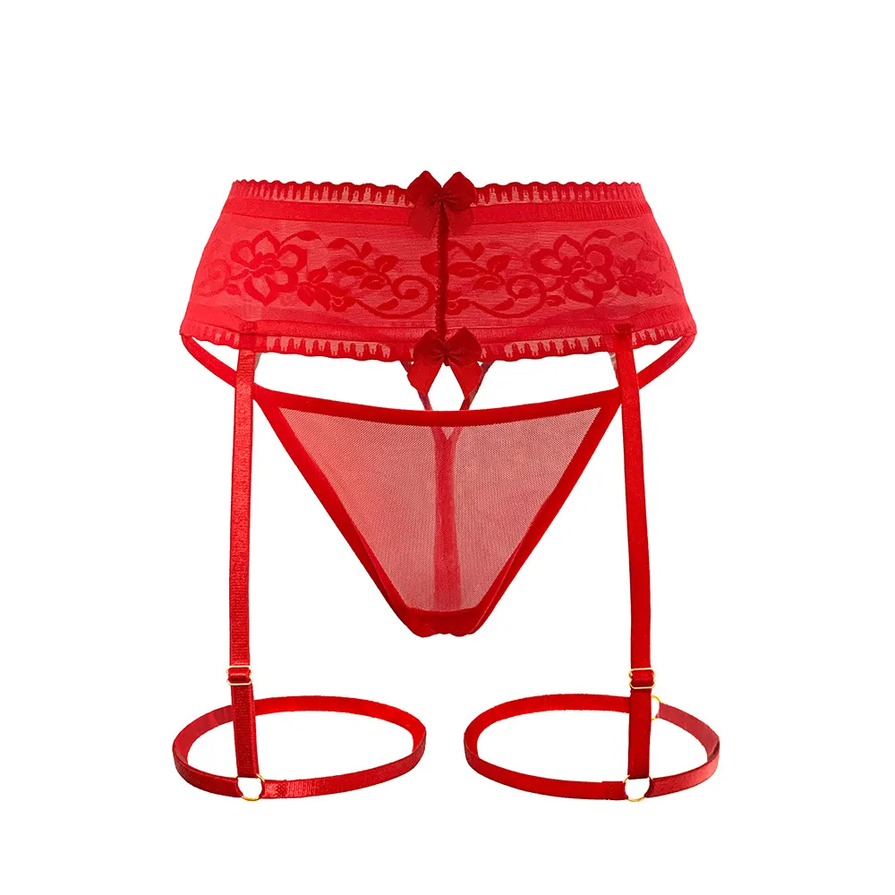 超絶 エロカワ 2点セット レース スケスケ 美尻 ガーターベルト+Ｔバック セット