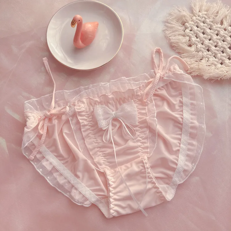 乙女 2点セット 紐パン 可愛い フリル お姫系 柔らかい スタンダードショーツ