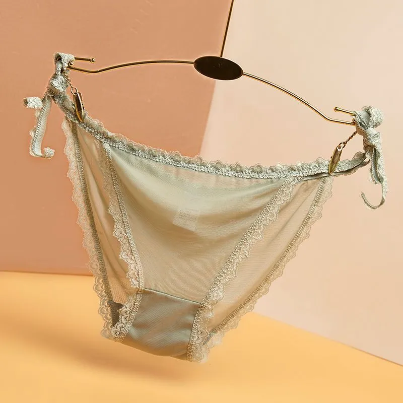 7色 個性的なデザイン ボウタイ 瞬間脱着 透け レース エロ可愛い スタンダードショーツ