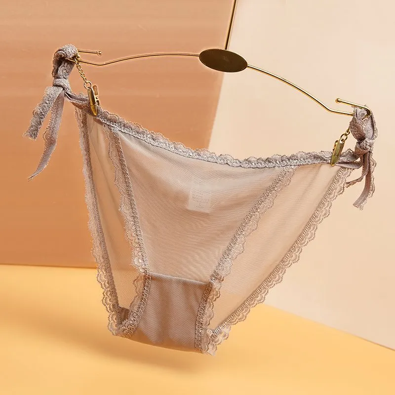 7色 個性的なデザイン ボウタイ 瞬間脱着 透け レース エロ可愛い スタンダードショーツ