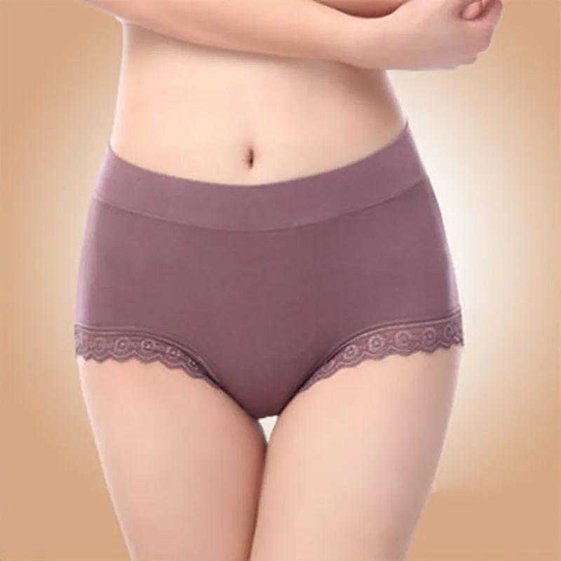 お腹をスッキリ ハイウエスト 多色お選び可 楽フィット レース切り替え美尻 ショーツ