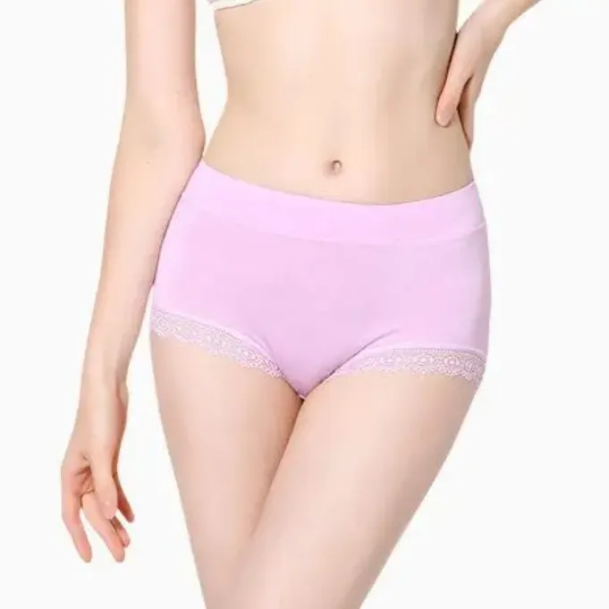 お腹をスッキリ ハイウエスト 多色お選び可 楽フィット レース切り替え美尻 ショーツ