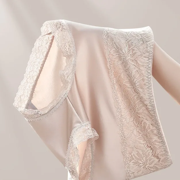 大人可愛い 繊細な幅広レース 上品なディテール 美しい ハイウエスト 補正 ショーツ