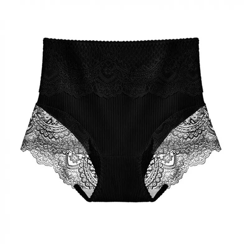 A級抗菌 防臭効果抜群 お腹引き締め ハイウエスト ヒップアップ セクシー レース スタンダード ショーツ