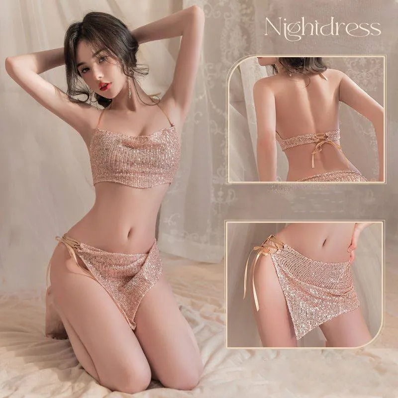 背中魅せ セクシー 透かし彫り 美人度アップ 背中すっきり チューブトップ+Tバック＋タイトスカートセット