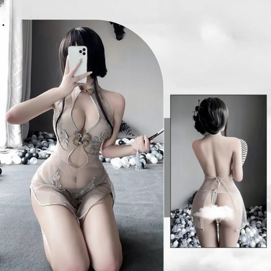 色っぽい女性 オープンバスト セクシー背中魅せ  透け感   ベビードール