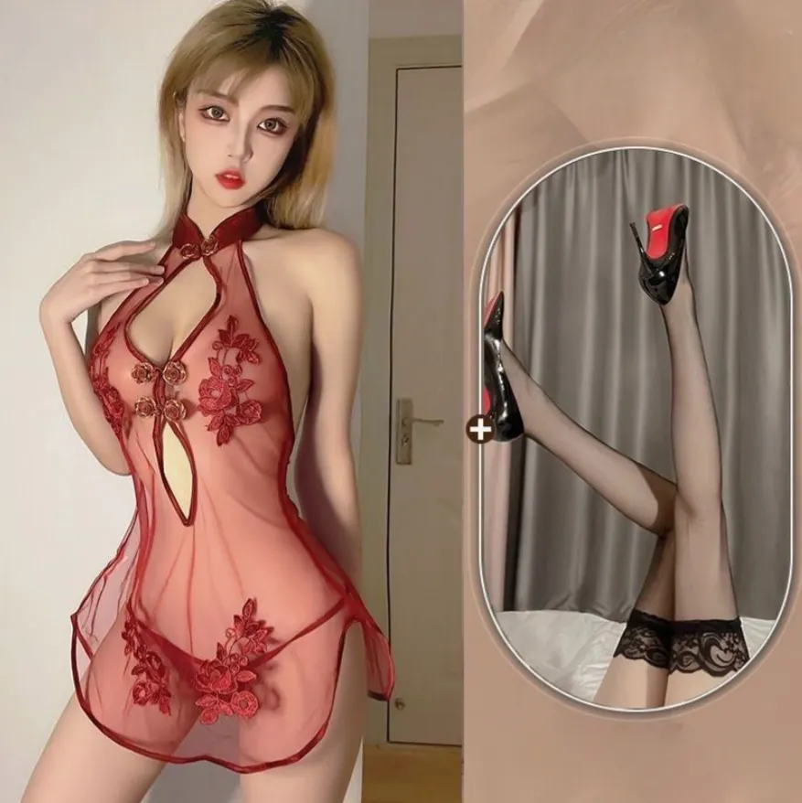 色っぽい女性 オープンバスト セクシー背中魅せ  透け感   ベビードール